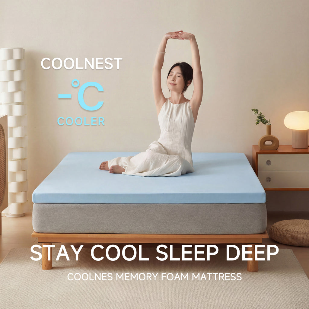 SESSILE Blue COOLING Spine & Back Care Medium Firm Foldable Mattress Topper