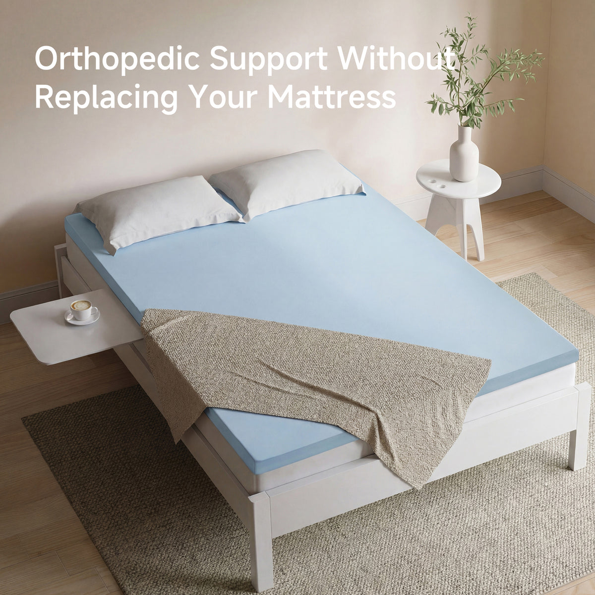 SESSILE Blue COOLING Spine & Back Care Medium Firm Foldable Mattress Topper