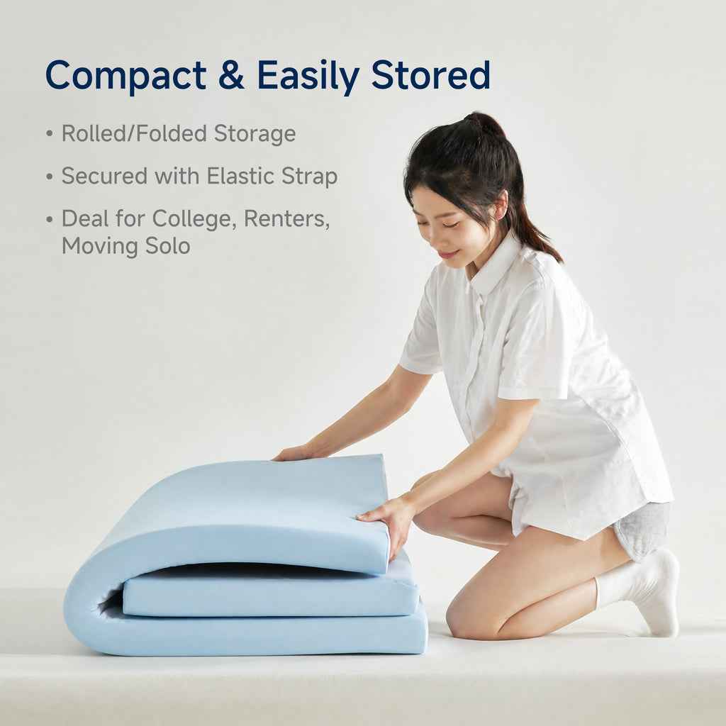 SESSILE Blue COOLING Spine & Back Care Medium Firm Foldable Mattress Topper