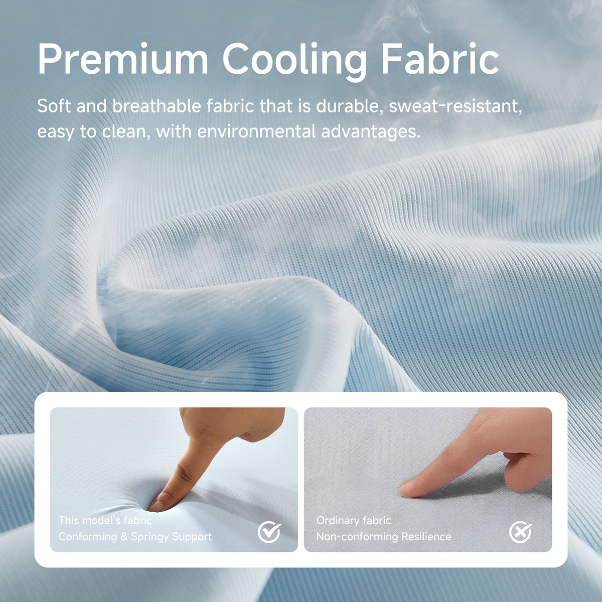 SESSILE Blue COOLING Spine & Back Care Medium Firm Foldable Mattress Topper